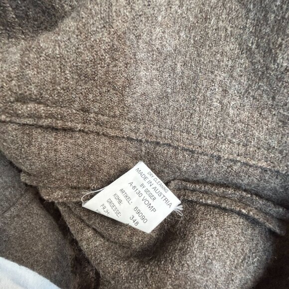 Geiger Collections Womens Brown Pure Wool Fur Trim Cardigan Sweater Coat Size 40 - Picture 8 of 13